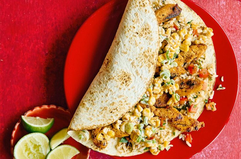 Chicken & elote-style corn wrap